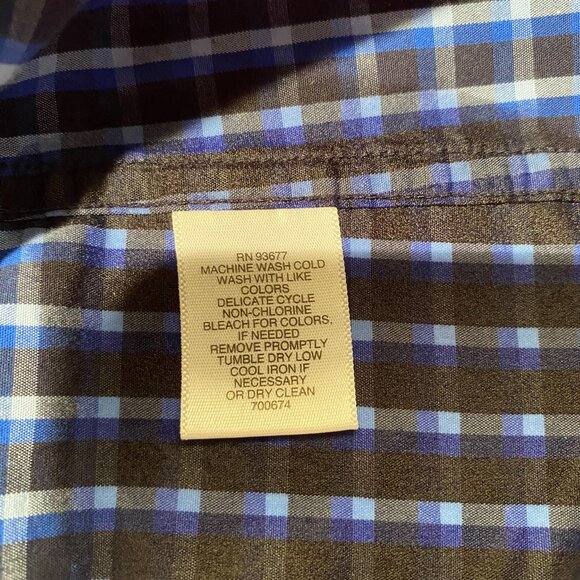 Claiborne Men's 2-Ply Slim Fit Checkered Button Down Shirt - Picture 5 of 5